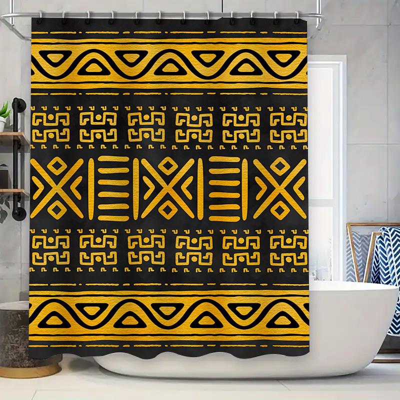 

Vintage Style Flower Printed Shower Curtain Waterproof Bathroom Decor Luxury Home Decoration Artistic Fabric Bath Mat Cover (Gre W60H190(CM)-1 Pcs