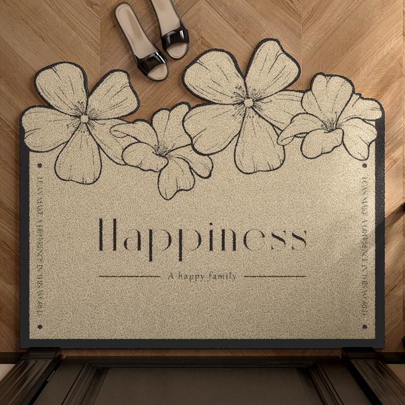 

Матовый Вырезаемый Черный Цветок Шелковый Круглый Коврик для Пола Вытирающий Грязь Ковер Снаружи Двери Прихожей Французский Ретро Коврик для Ног 45x75cm