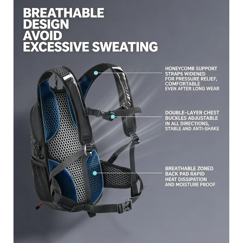 Camel Fahrrad-/Wander-/Bergsteigerrucksack, Leichter Reiserucksack, Sportrucksack, Grün, 23*13*41cm