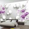 Photo Wallpaper 3d Stereo Circle Ball Purple Calla Flower Murals Modern Bedroom Living Room Tv Background Wall Painting