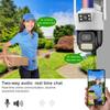 Nieuwe 4G Camera Sim-kaart 4K 8MP Dual Lens WIFI IP Camera Buiten IP66 Waterdichte Tweeweg audio AI Human Track Beveiliging