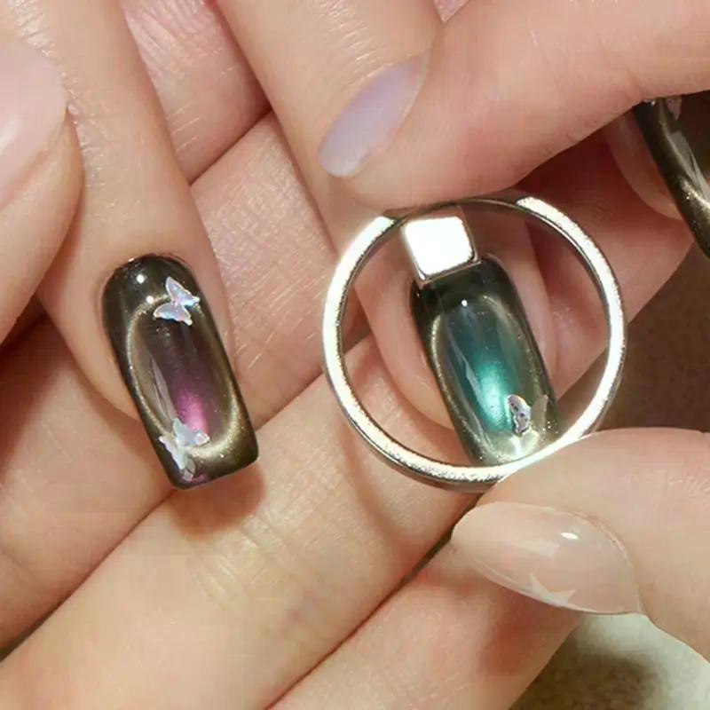 Nail Art Cat's Eye Magnet Tool Hollow Ring-shaped Glass Bead Cat Eye Magnetic Nail Art Effect Magnetic Gel Polish Manicure Tools