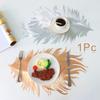 1PC Daily Decoration Light Luxury Table Mats Home Imitation Feather Texture Pattern Retro Insulation Dining Table Mat Hotel