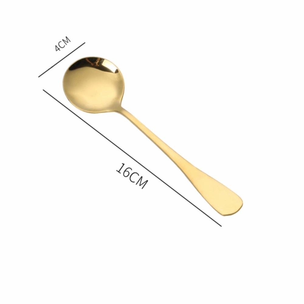 5Pcs Rustless Steel Dinner Spoon Smooth Polished Dessert Spoon Heavy Duty Serving Spoon For Cereal