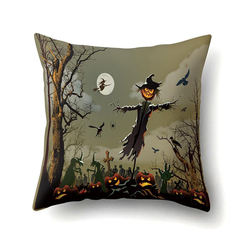Halloween Pillowcase Car Waist Pillow Pumpkin Sofa Cushion Cover Office Home Living Room Pillowcase