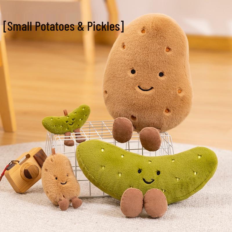 Cross-Border Fun: Sour Cucumber & Potato Plush Doll Set