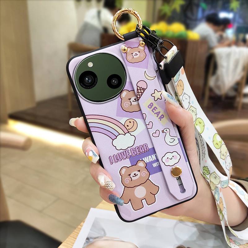 Shockproof Soft Case Phone Case For Sharp Aquos R9/SH-51E Cute Anti-dust Kickstand Waterproof Anti-knock Protective Ring