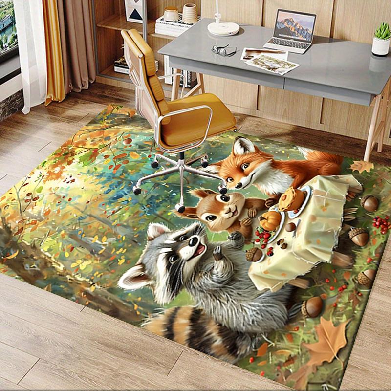 Cute Animal Theme Chair Mat Office Carpet: Oversized Rug for Home Decor, Suitable for Sofa, Bedroom, Living Room, Various Rooms - Perfect Gi