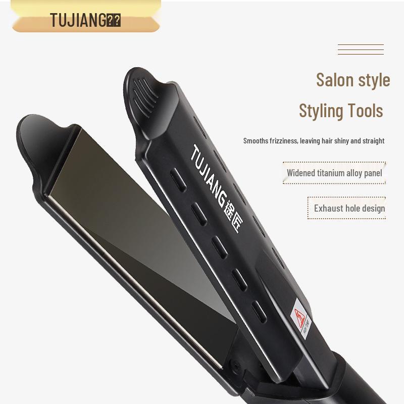 Barbershop Large Hair Straightener with Safe Inward Curling for Hair Salons - Wide Ironing Board, Gentle On Hair