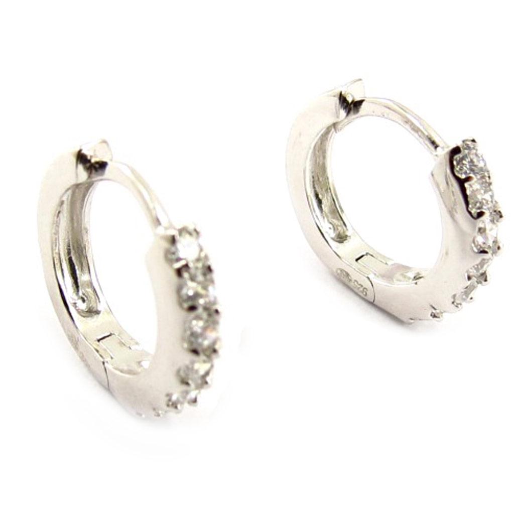 Les Trésors De Lily [K7189] - Silver Hoop Earrings 'Déesse' Silver White (rhodium-plated) - 10x2 Mm