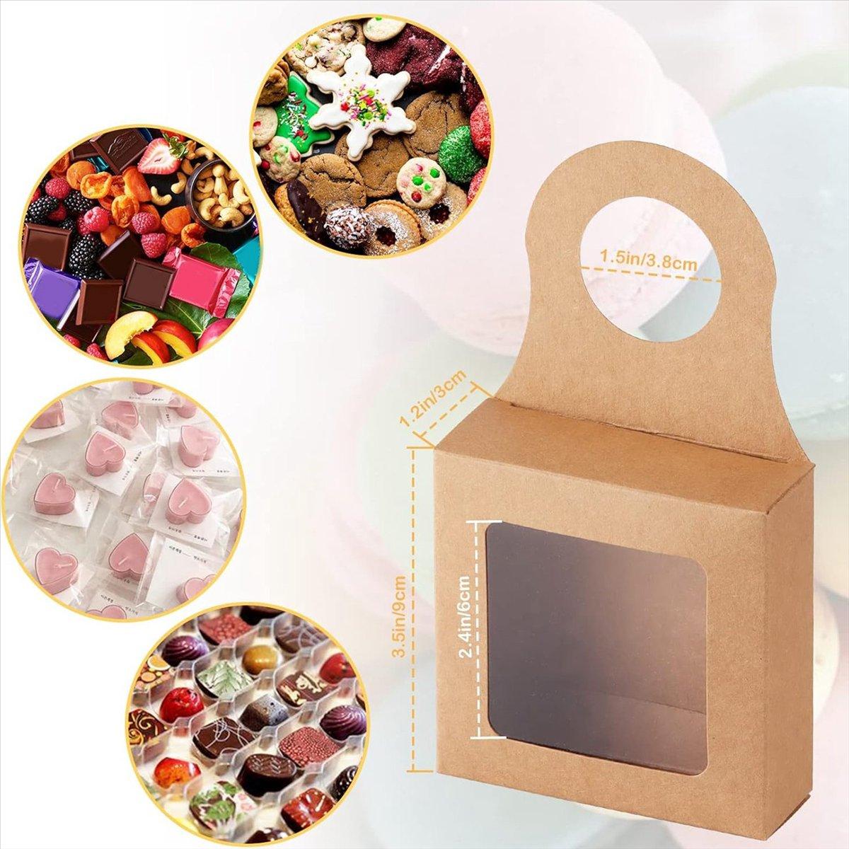 

BHBL Wine Bottle Box with Window, 30 Pcs Box,Wine Boxes Favor Box Charcuterie Box Soap Packaging Box for Gift Brown China Mainland