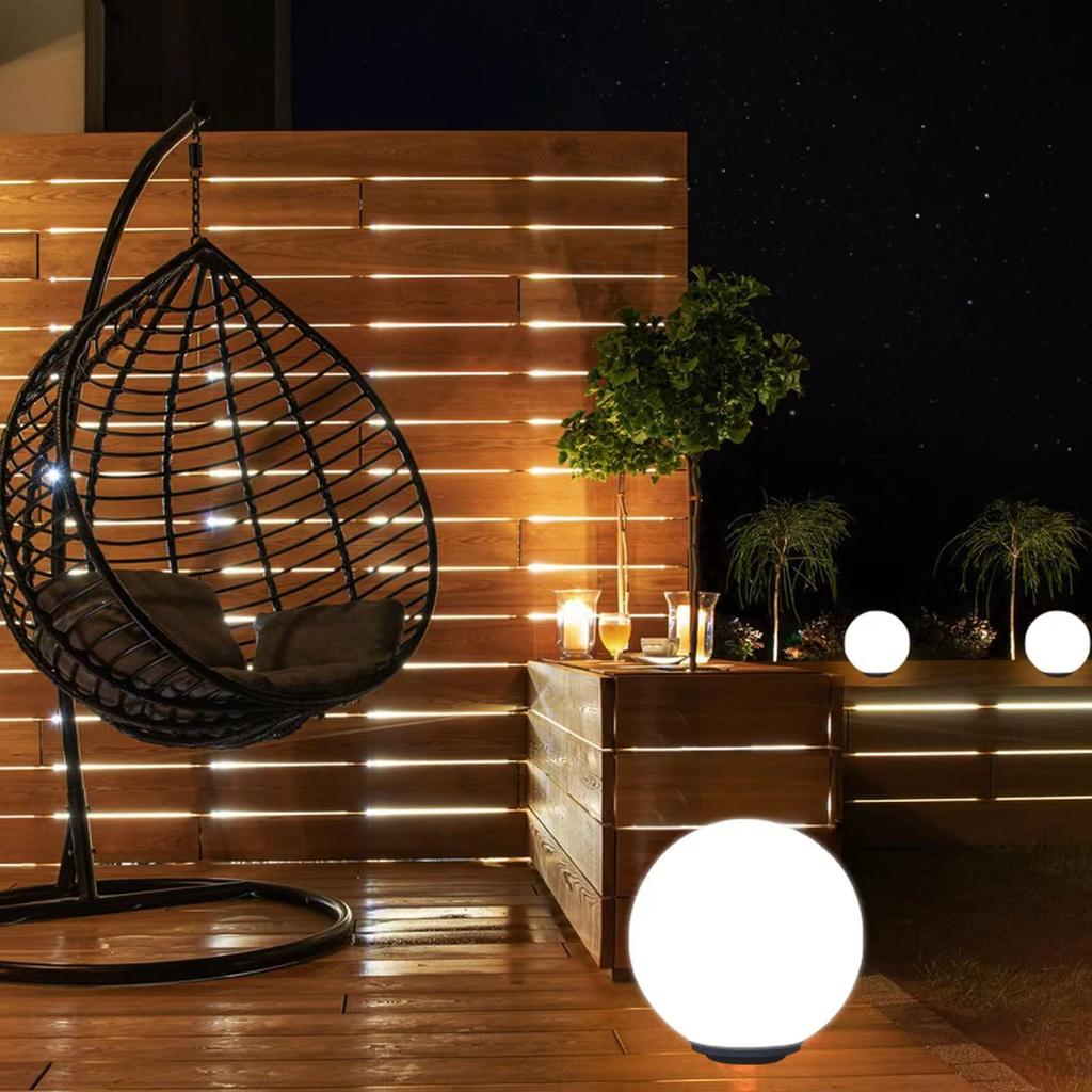 Stay Lit Until the Next 100 Lumens of Garden Ball 25cm Smart Lighting Solar Runtime and Adjustable Brightness for Warm and Brighten Your Flower and GW