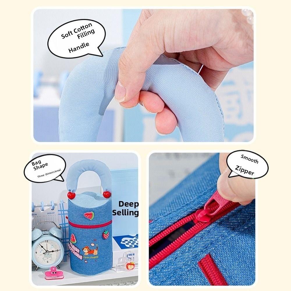 Puppy Pattern Pencil Storage Bag INS Makeup Brush Storage Bucket  School Office Supplies
