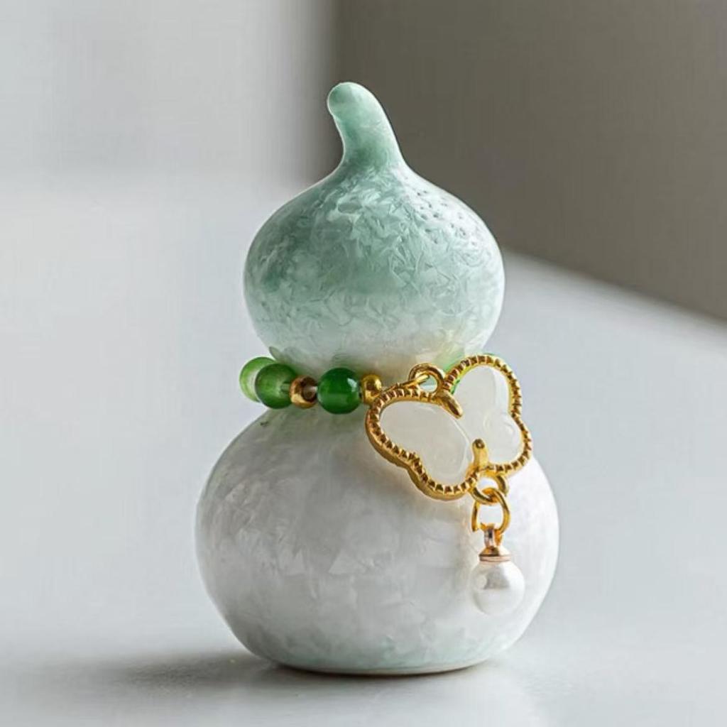 Xianci Colorful Ceramic Gourd Ornament - Cute Tea Pet Accessory for Tea Ceremony