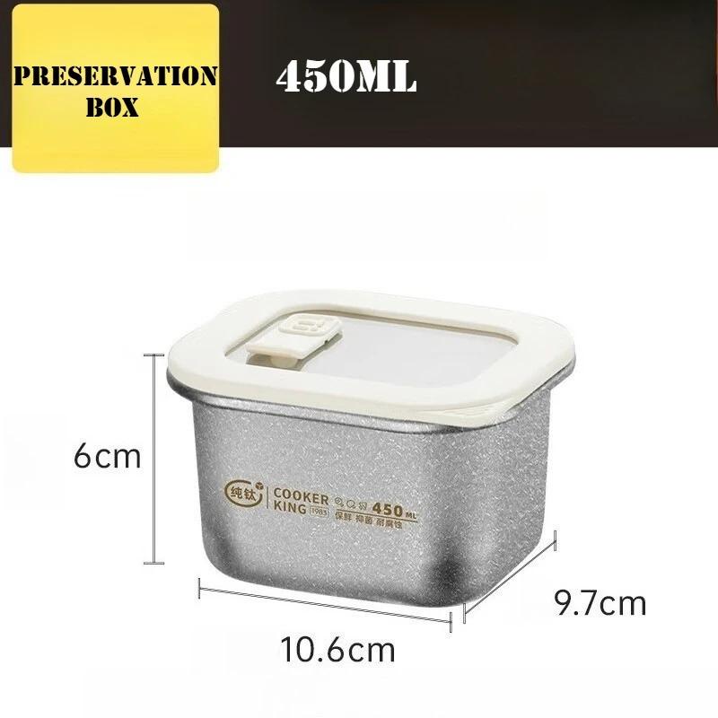 COOKER KinG 450/1000ML Titanium Crystal Food Storage Containers Airtight Lunch Box Food-grade Fridge Organizer Microwave Safe