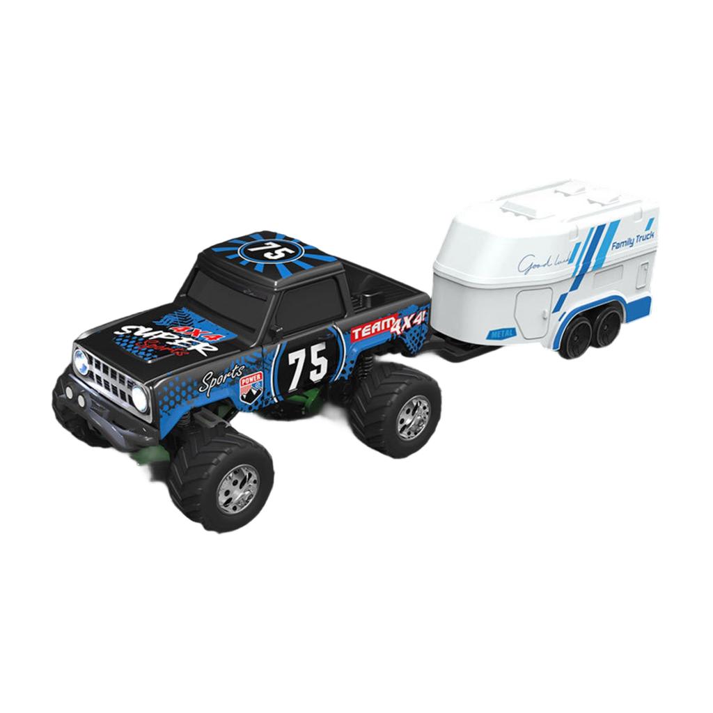 RC Truck, 1:64 Scale Truck With Lights, Remote Control Truck, 2.4GHz Rc Truck, Rechargeable Remote Control Semi Truck With Trailer