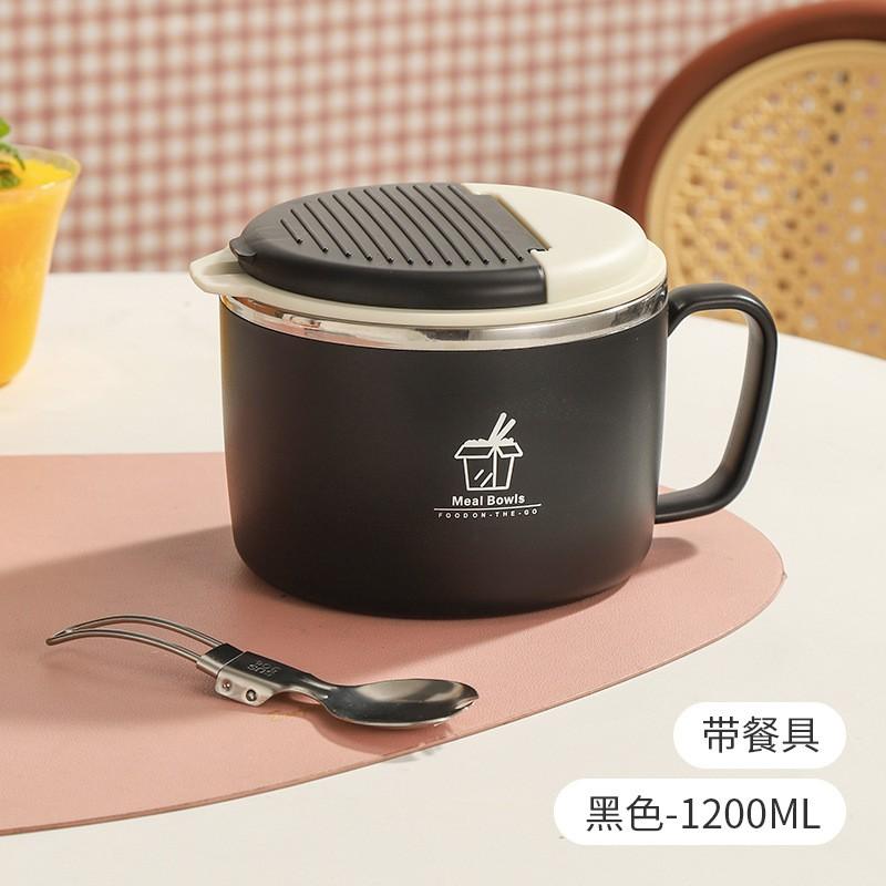 Stainless Steel Soup Bowl With Lid Students Large Capacity 304 Food-Grade Round Dinner Modern Minimalist Design