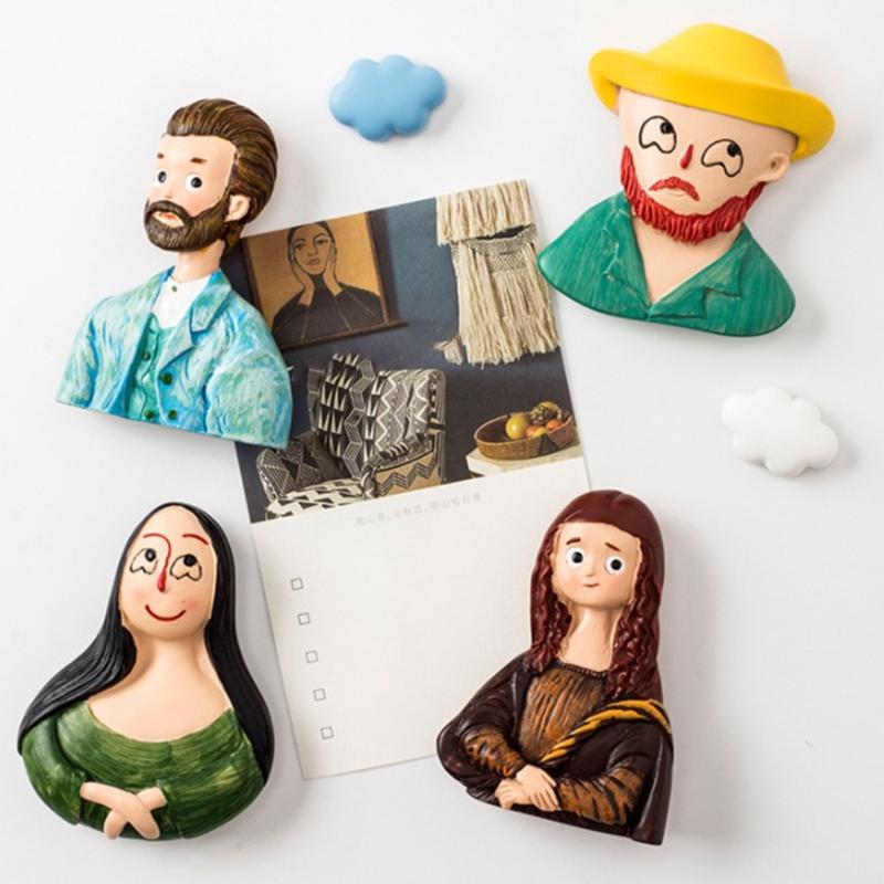 Creative Magnetic Displays Resin Fridge Magnets Strong Adhesion for Artistic Note Holding in Kitchen & Office Setting