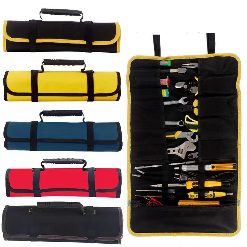 Roll-Up Canvas Oxford Tool Bag with Pockets for Electricians