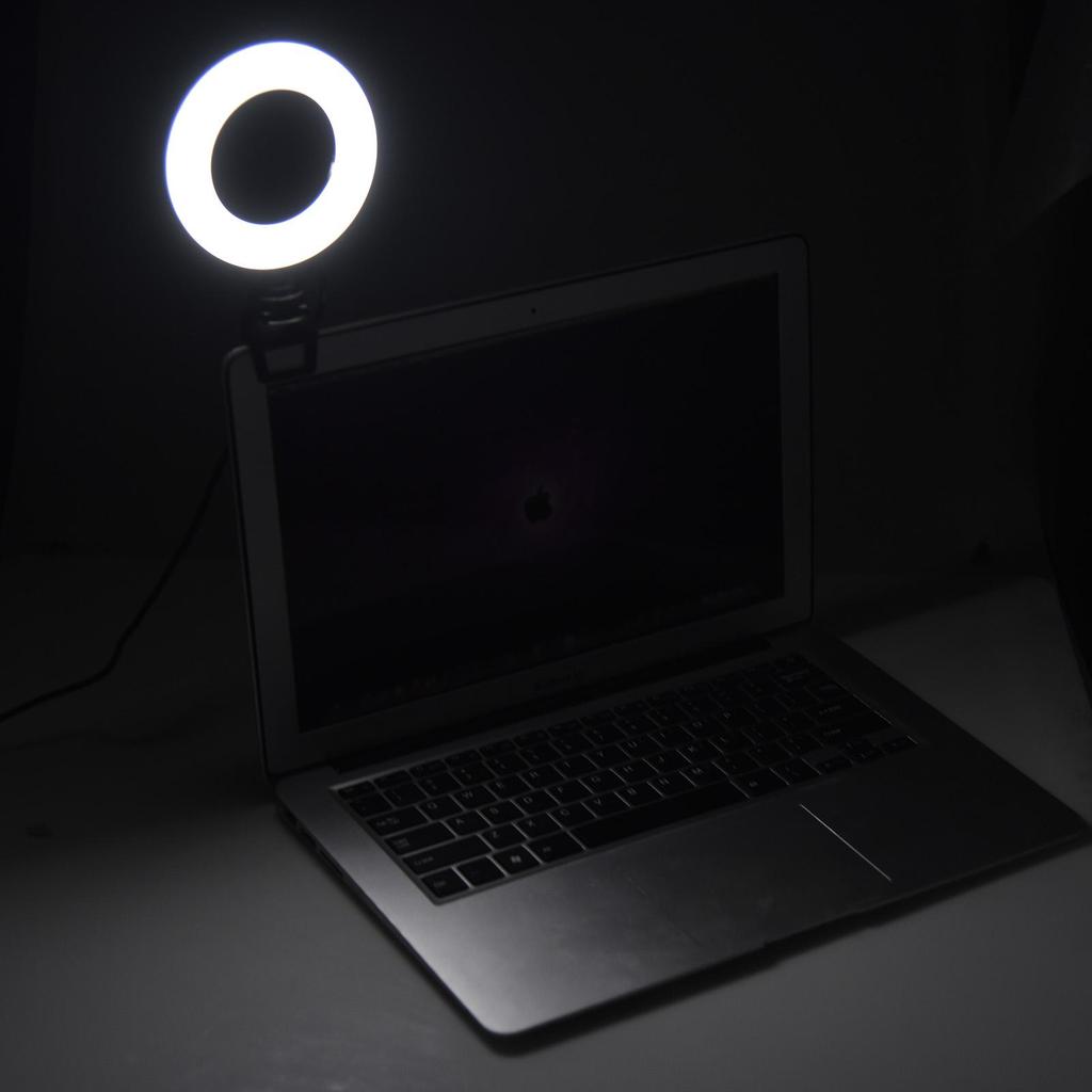 Clip On Ring Light with Clamp Mount for Laptop Video Conference Portable 4 Inch Zoom Light