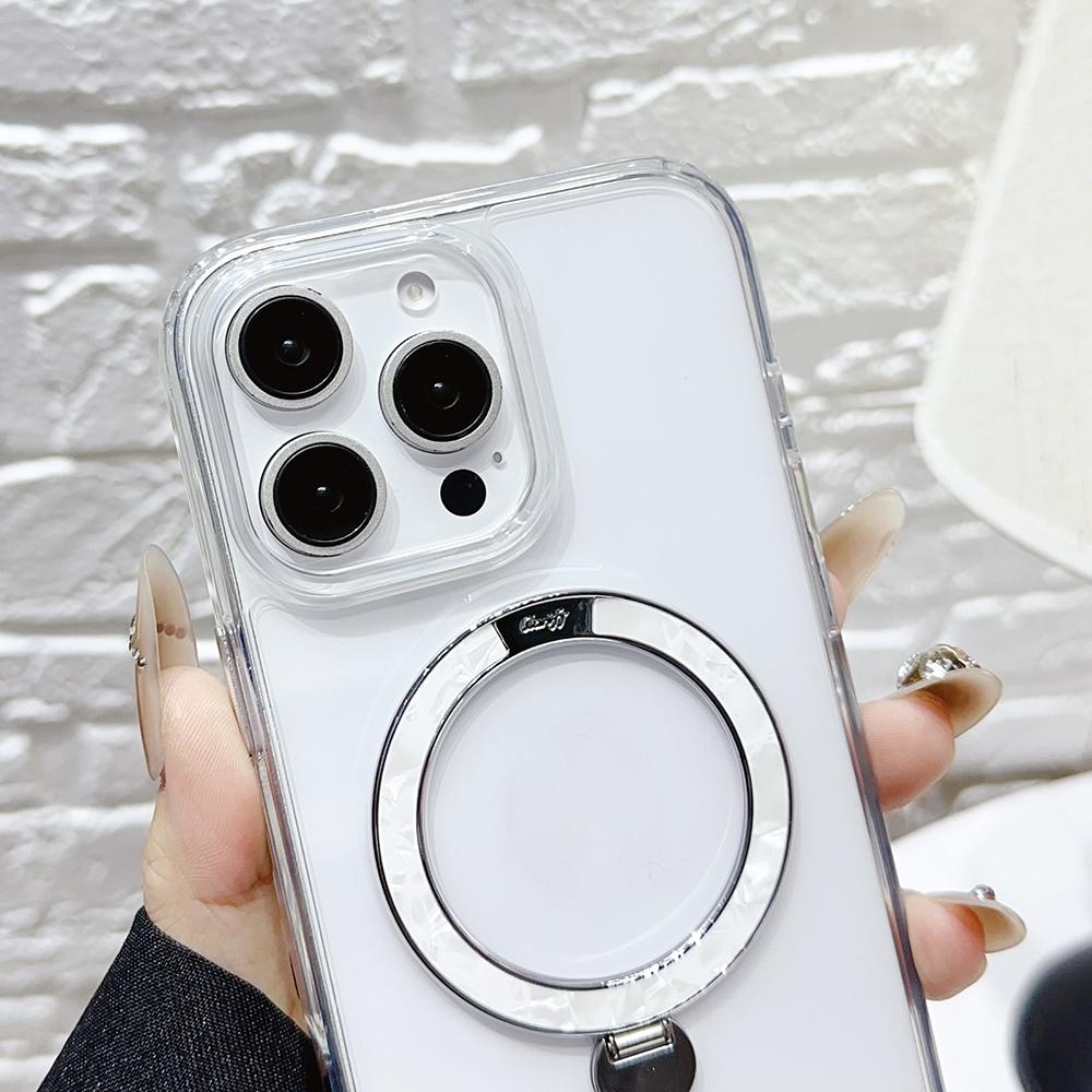 For iPhone 16 Pro Max Case Compatible with MagSafe TPU + PC Kickstand Clear Phone Cover
