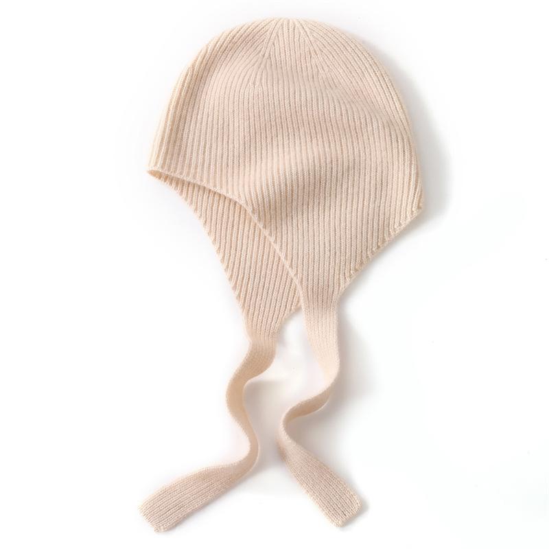 Cashmere Autumn and Winter New Solid Color Women's Warm Ear Protecting Lei Feng Hat Pullover Knitted Casual Hat