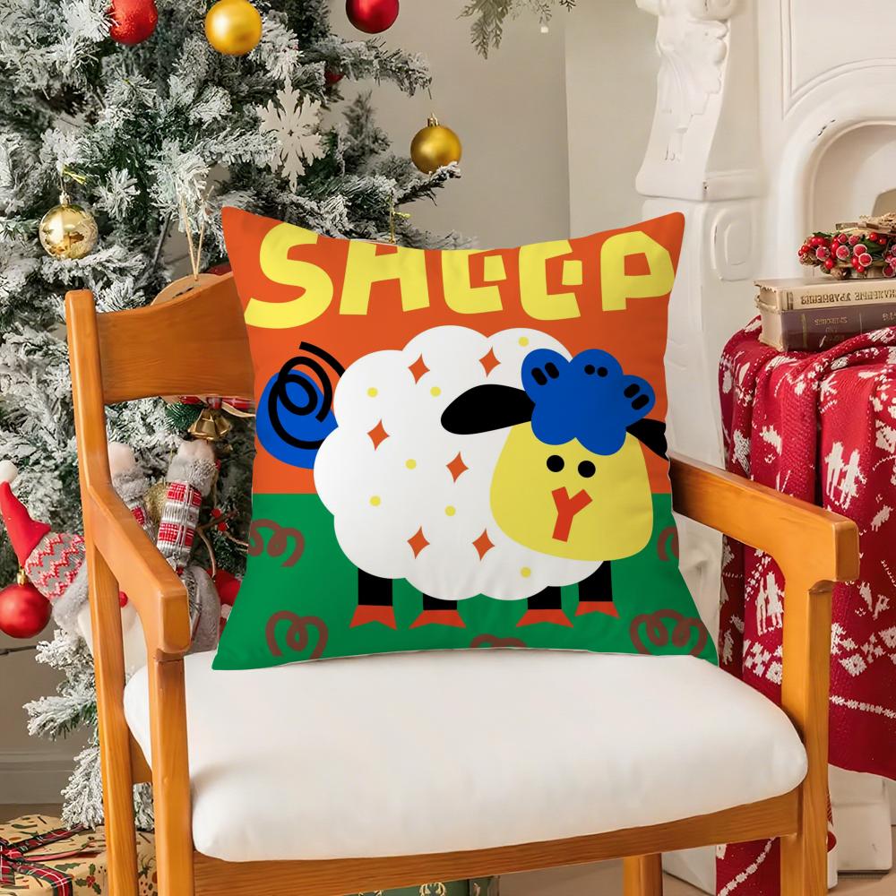 Chinese Zodiac Print Pillow Case Silky Elegant Comfort Sofa Bed Invisible Zipper