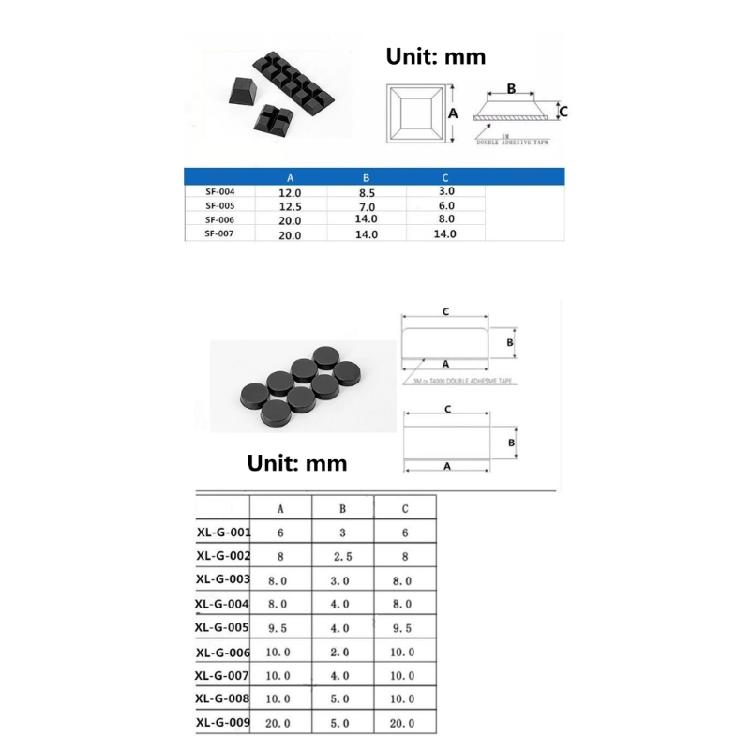 Adhesive Rubber Feet for Furniture Bases and Equipment Bottom Use, 20 Count for Desk Devices and Home Office Areas