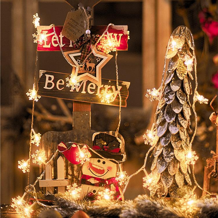 Christmas String Lights Snowflake Plug in Fairy Light Holiday Wedding Party Xmas Tree New Year Garden Decorations