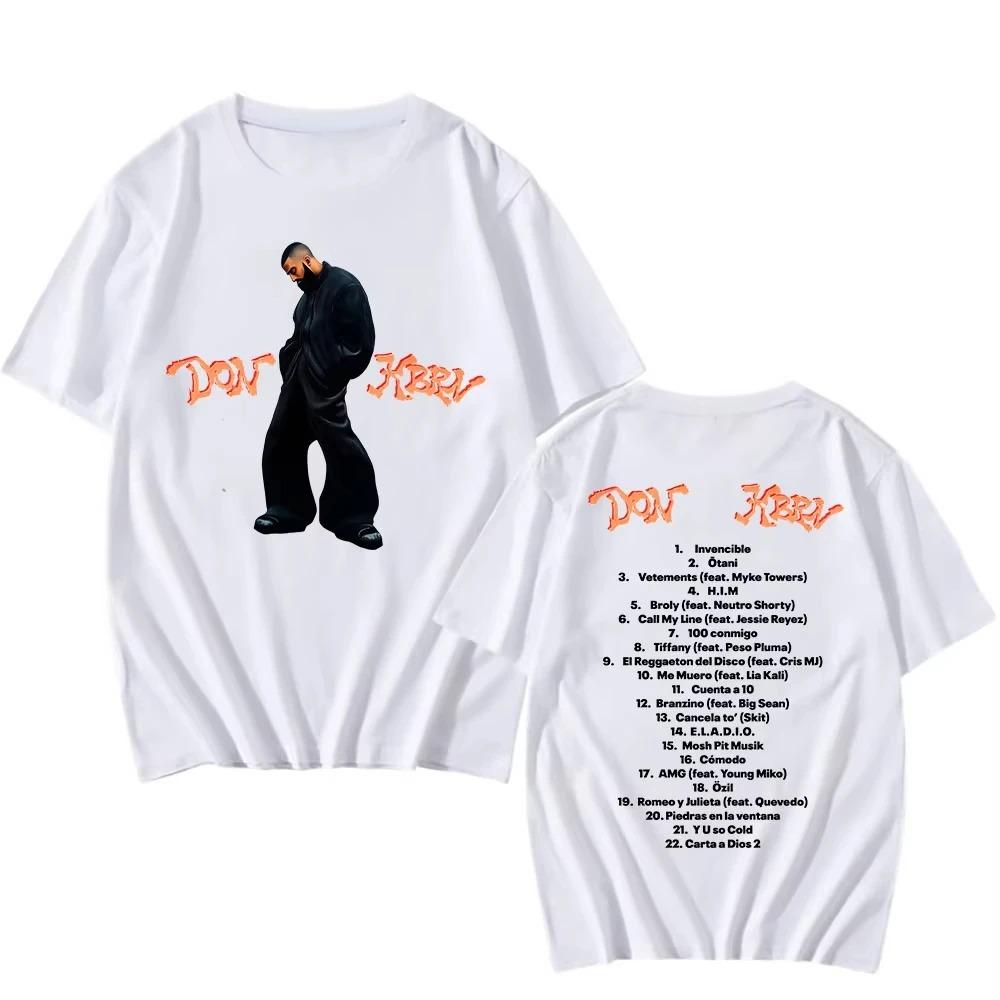 

New 2025 Album DON KBRN Tshirts Singer Eladio Carrión T-shirt Round Neck Male T Shirt Hip Hop Unisex Streetwear Men Tees XXXXXL белый