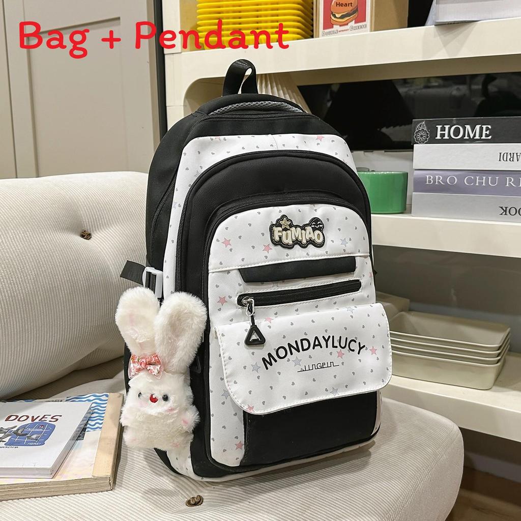 Sweet Student Backpack With Padded Straps And Letter Print For School