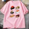 Kawaii Cute Cats Sushi T Shirt Women Y2k T-Shirt Summer Short Sleeve Tee Cartoon Print Tshirt Tees Women Clothing