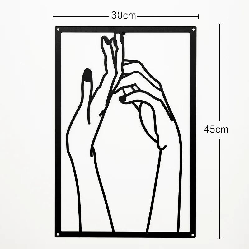 Modern Simple Abstract Female Line Decoration Background Wall Living Room Wall Decoration Hanging Painting Metal Material