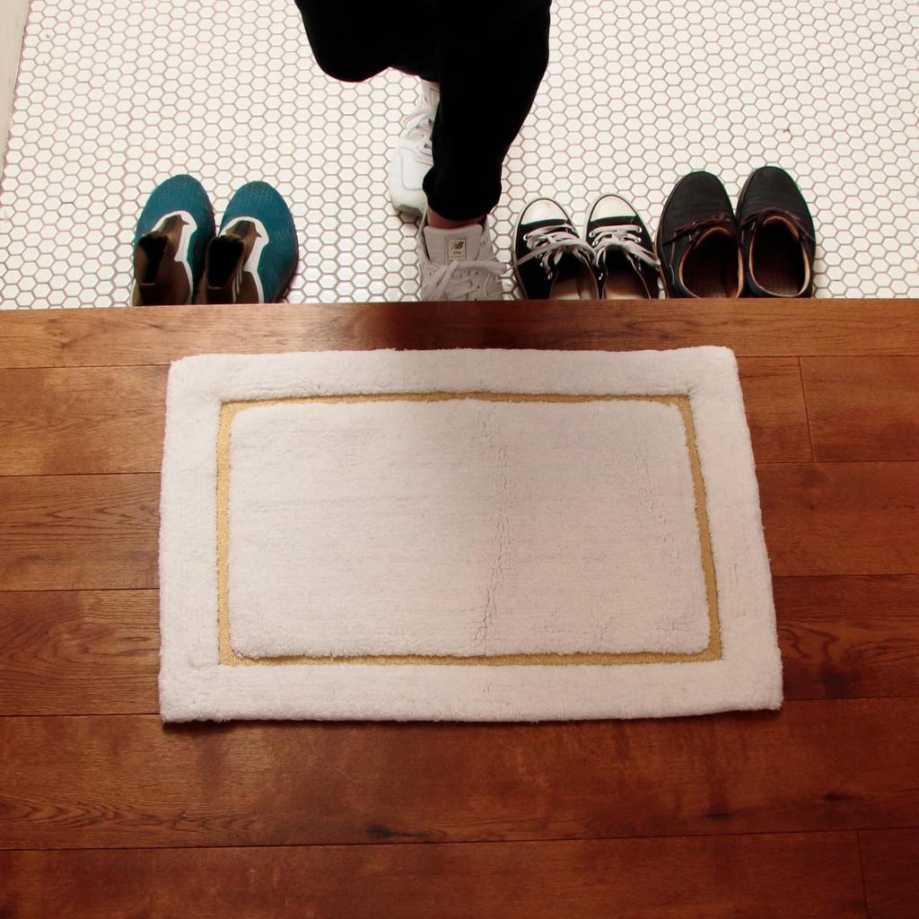 DaiDo Feng Shui Entrance Natural Cotton Mat, (50x80cm Rectangle, White)