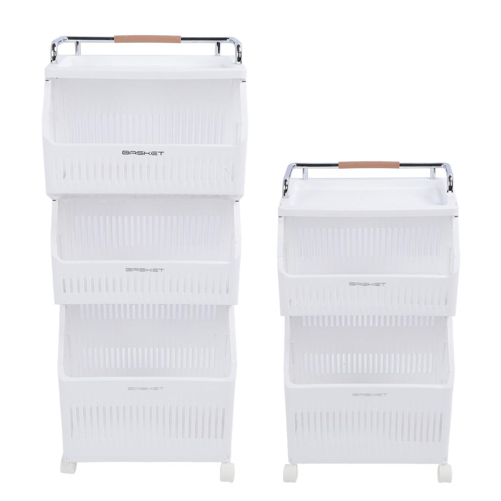 Carrello Portaoggetti a Rotelle Multifunzione Organizer a Rotelle Pieghevole per Bucato con 4 Ruote