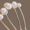 Elegant Metal Imitation Pearls Hairpins With Geometric Cutouts Secure Grip U-shaped Hair Pins For Updos And Styling