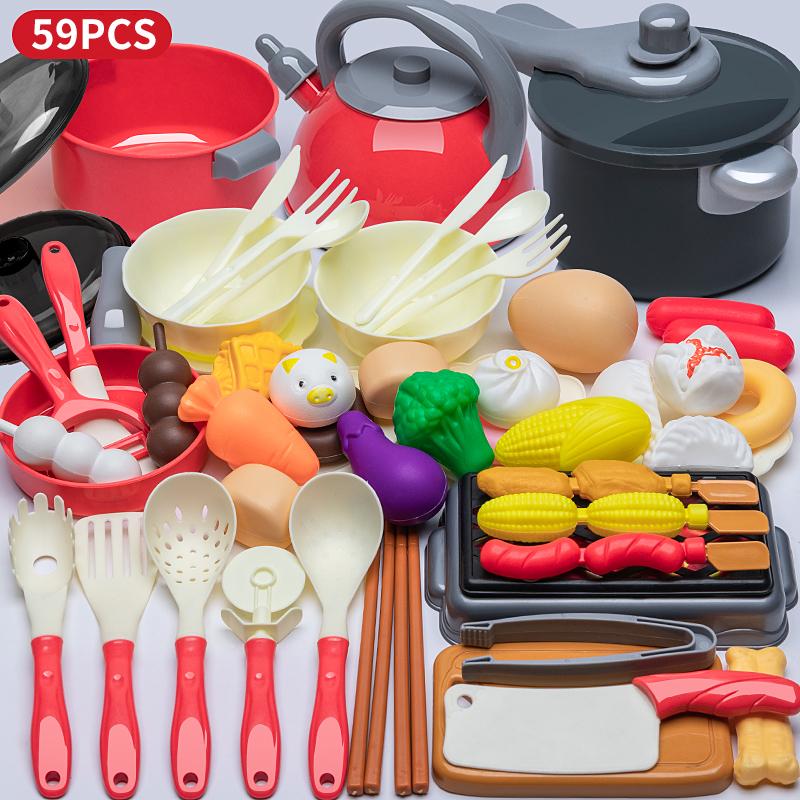 Guojia Children's Simulated Kitchenware Cooking Pressure Pot Cooking Kitchen Set Toys Christmas Halloween Thanksgiving Birthday