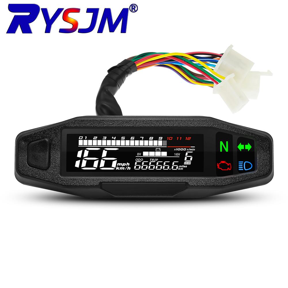 *l Motorcycle Speedometer for KTM EXC 250 RUSI KR200 Digital Meter Electric Injection Carburetor RPM Odometer No Sensor Speedometer