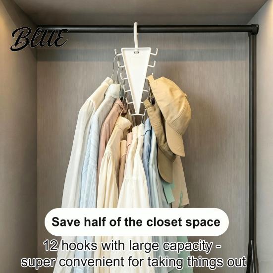 Double Sided Hanger Hooks Space Degrees Rotating Hanger 360 5/8/12Pcs V-Shaped with 12 Saving Closet