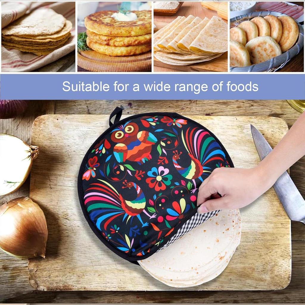 Tortilla Holder Pouch 12-Inch Microwavable Cloth Taco Heater Microwave Tortilla Warmer For Bread Rolls Wraps Pita Chapati