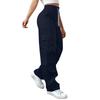 Womens Elastic High Waisted Cargo Pants Stretch Casual Wide Leg Streetwear Parachute Hiking Pants With Pockets
