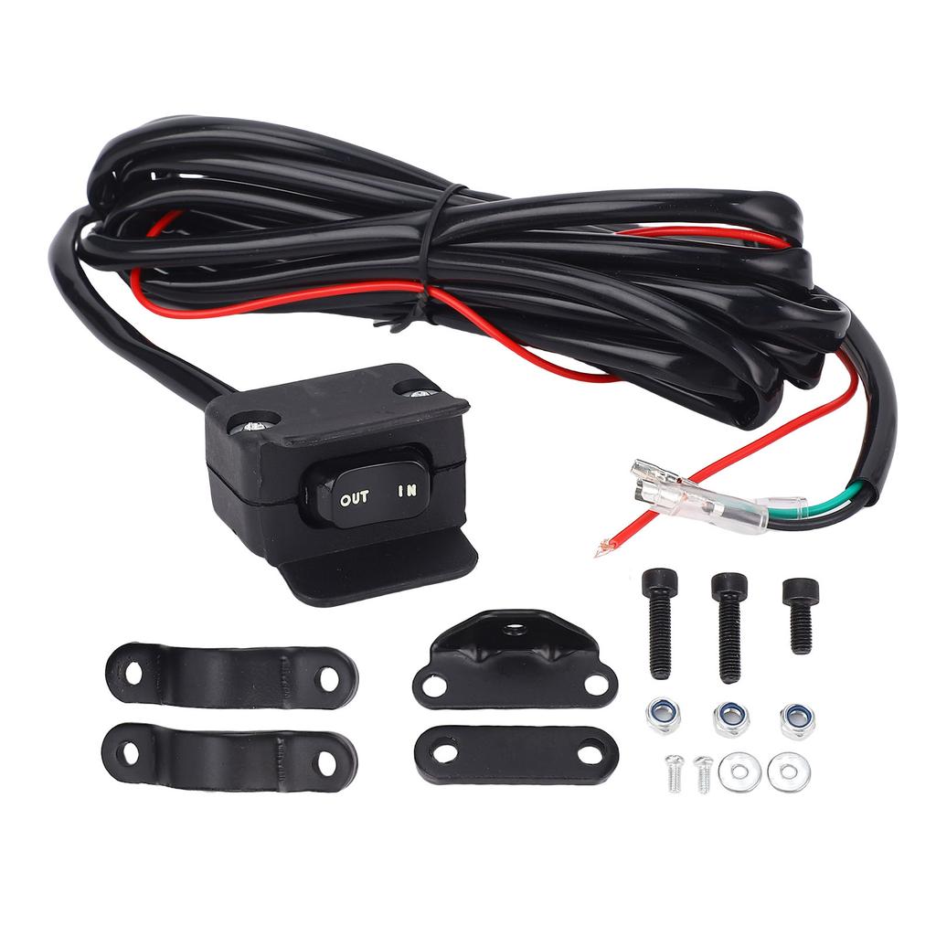 12V UTV Winch Rocker Thumb Switch On Off Weatherproof Handlebar Control Line Bracket Kit Replacement for KFI ST17 S2000