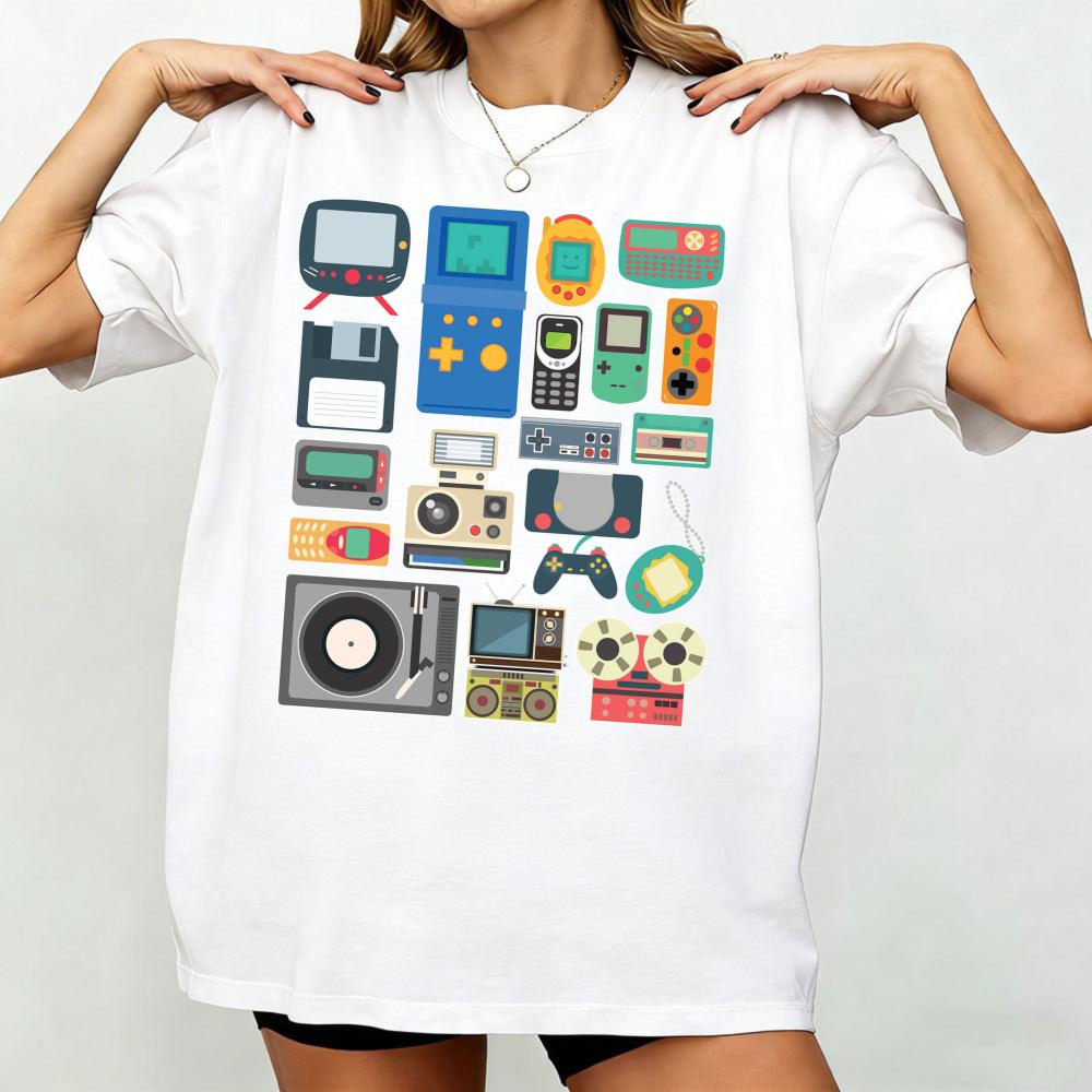 80s 90s Video Game Retro Classic Arcade Unisex TShirt Vintage Gamer Gifts Shirts Cool 80s Made Born In The 1980s 1990s Clothes