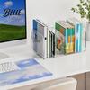 Multifunctional Desk Storage Box Clear Magazine Holder 3/4-Compartment Organizer Vertical Bookend File Decorative Bookshelf Decor for Home
