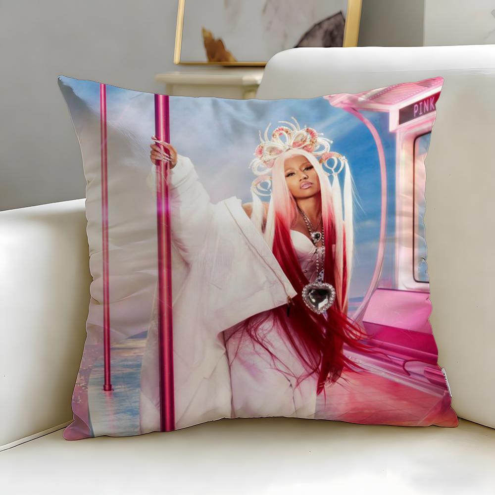popular rapper Nicki Minaj Cushion Cover Soft  EasyWash Pillow Case  Versatile for Couch Bed Travel and Office