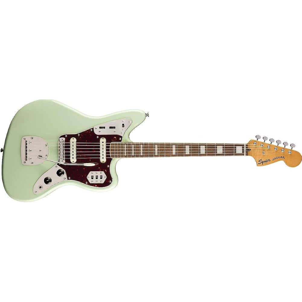 Squier by Fender Electric Guitar Classic Vibe '70s Jaguar®, Laurel Fingerboard, Surf Green with S...