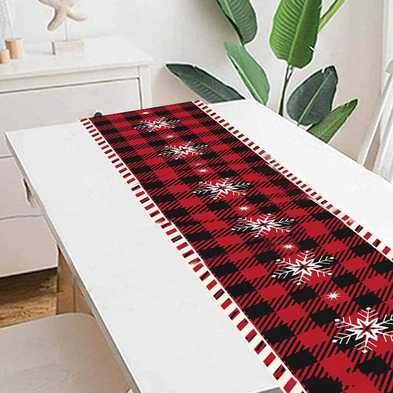 

Рождественская дорожка для стола из полиэстера с принтом, скатерть из рождественской серии, украшение для рождественской атмосферы, декор стола