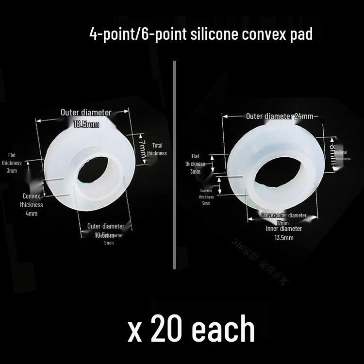 4/6-Point Shower Hose High-Temperature Silicone Gasket with Mid-Convex Washer