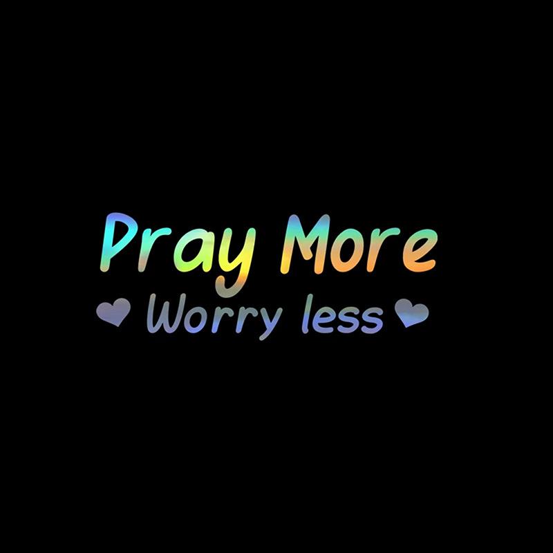 Pray Worry Less Mirror Decal, Car Decals For Women, Faith Mirror Decal, Cute Vinyl Decal, Christian Car Mirror Decal, Religious