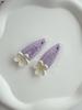 Handmade Lavender Daisy Snap Hair Clips Floral Hair Accessories for Kids 1 Set (2 Pcs)